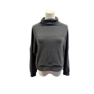 FREEFLY GREY TURTLE NECK PULLOVER SWEATER SWEATSHIRT POCKETS CROPPED POCKETS S